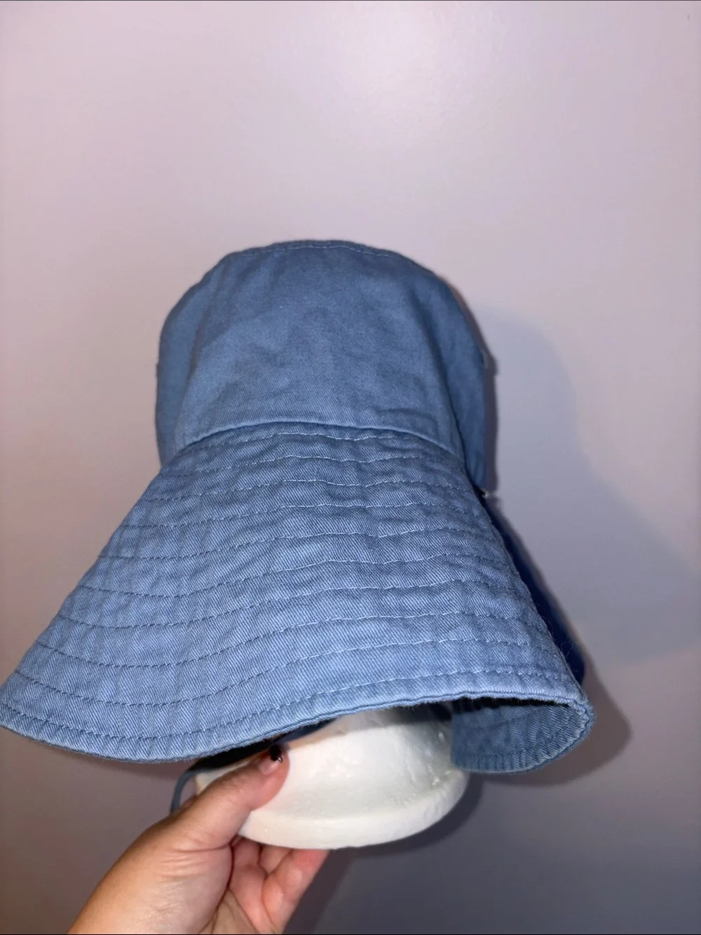 Hurley Villa Del Sol Blue Wide Brim Bucket Sun Hat OSFM